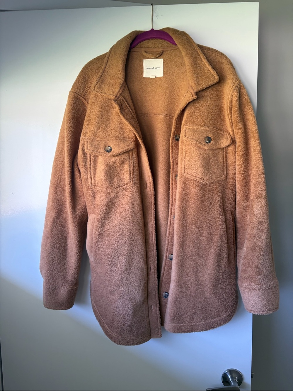 Thread & Supply Plush Shacket in Camel Color - Size L